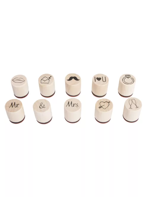 Mini bélyegzőkészlet Marry, 2cm átm.,2,5cm, Box 10 db