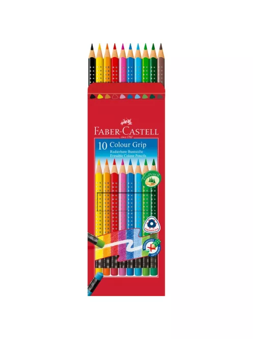 Színes ceruza készlet háromszögletű GRIP Faber-Castell 10klf. szín