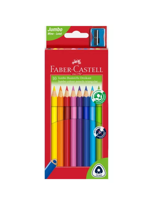 Színes ceruza készlet háromszögletű Jumbo Faber-Castell 10klf. szín
