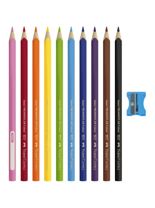 Színes ceruza készlet háromszögletű Jumbo Faber-Castell 10klf. szín