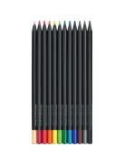 Színes ceruza készlet háromszögletű BLACK EDITION Faber-Castell fekete test 12klf. szín