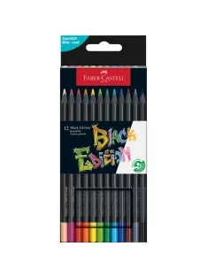   Színes ceruza készlet háromszögletű BLACK EDITION Faber-Castell fekete test 12klf. szín