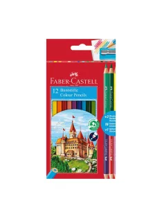   Színes ceruza készlet hatszögletű bicolor + hegyezővel Faber-Castell alap 12+3klf. szín