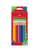 Színes ceruza készlet háromszögletű + hegyező Jumbo Junior Faber-Castell 20klf. szín