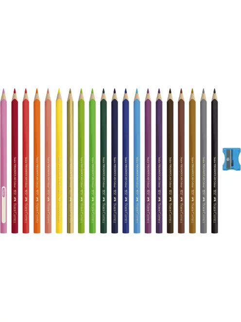 Színes ceruza készlet háromszögletű + hegyező Jumbo Junior Faber-Castell 20klf. szín