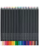 Színes ceruza készlet háromszögletű BLACK EDITION Faber-Castell fekete test 24klf. szín