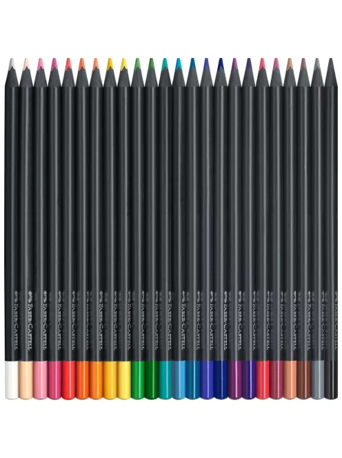 Színes ceruza készlet háromszögletű BLACK EDITION Faber-Castell fekete test 24klf. szín