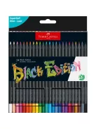 Színes ceruza készlet háromszögletű BLACK EDITION Faber-Castell fekete test 24klf. szín
