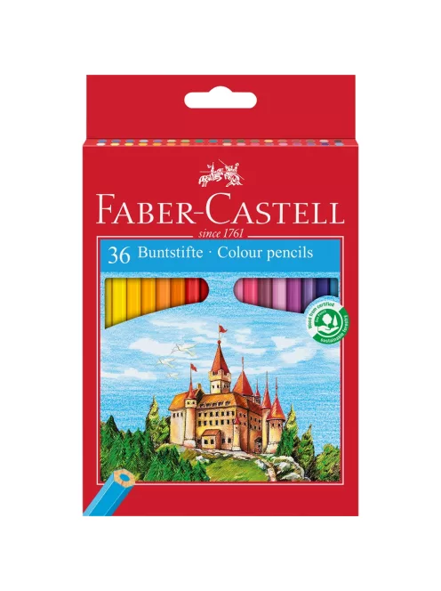 Színes ceruza készlet hatszögletű kastélyos Faber-Castell  36klf. szín