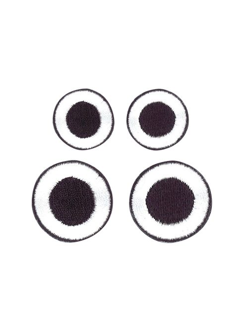 Felvasalható textilszemek Basic Eyes, 2 pár, 2-2,7cm, kék + zöld