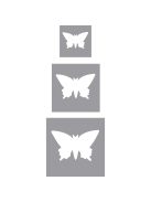 Mintalyukasztó készlet: pillangók, 1,6cm+2,54cm+3,81cm, 3 db