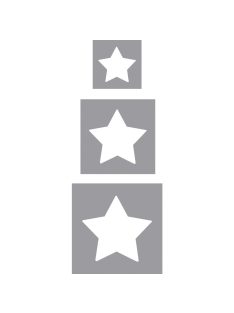 Mintalyukasztó-készlet, csillag 1,6cm+2,54cm+3,81cm, 3 db