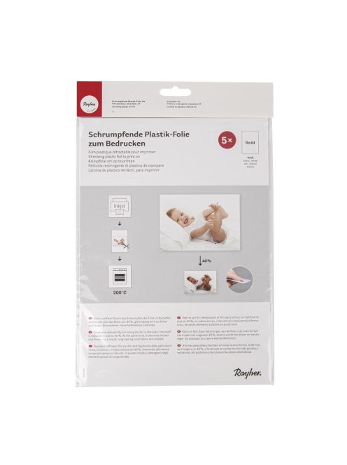 Nyomtatható zsugorka A4 (tintasugaras nyomtatóval), fehér, 5 db