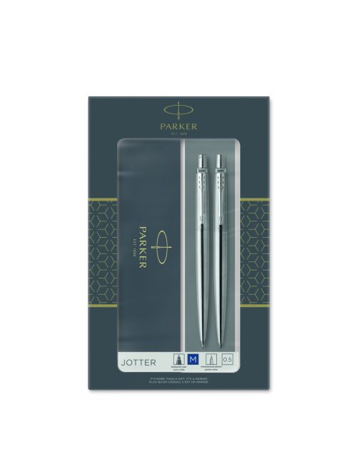 PARKER ROYAL JOTTER GOLYÓSTOLL + MECHANIKUS CERUZA ROZSDAMENTES ACÉL, EZÜST KLIPSZ 2093256