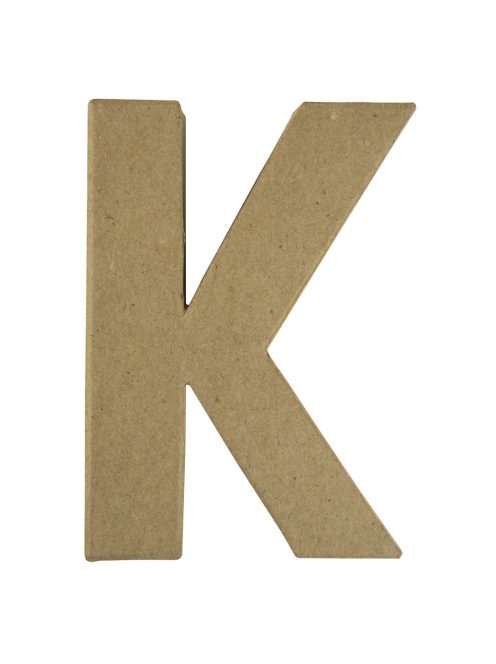 Papírmasé betű K, 15x10,5x3 cm