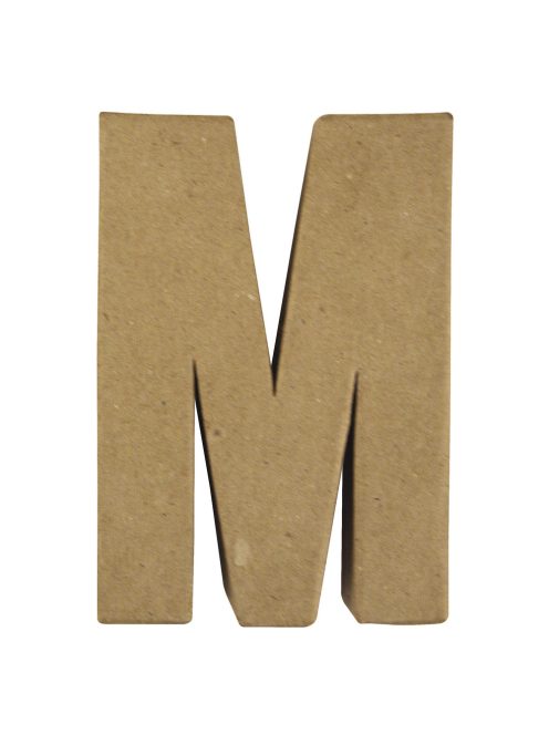 Papírmasé betű M, 15x10,5x3 cm