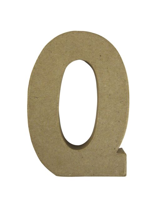 Papírmasé betű Q, 15x10,5x3 cm