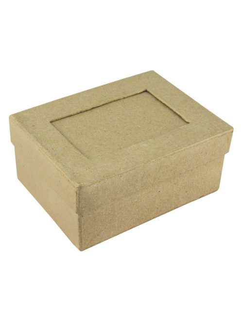 Papírmasé paszpartus doboz, 12x9x5 cm