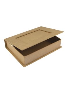 Papírmasé könyvdoboz, 20,7x15,3x4,7 cm, fotókerettel