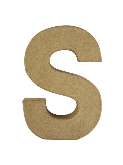 Papírmasé betű S, 15x10,5x3 cm