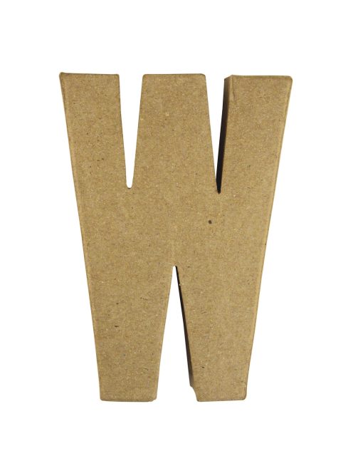 Papírmasé betű W, 15x10,5x3 cm