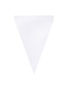 Papírgirland háromszögzászló, fehér, 14,5x20 cm, 14 db