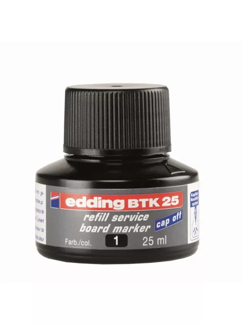 Tinta utántöltő táblamarkerhez 25ml, Edding BTK25 fekete