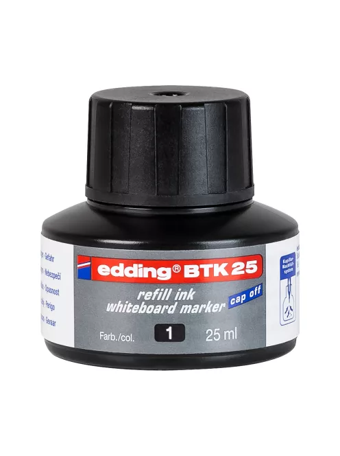 Tinta utántöltő táblamarkerhez 25ml, Edding BTK25 fekete