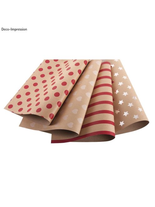 Kraft barkácskarton, pöttyök, klasszikus piros 50x70 cm, 300g/m2