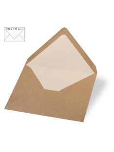 Boríték C6, egyszínű, kraft, 156x110mm, 90g/m2