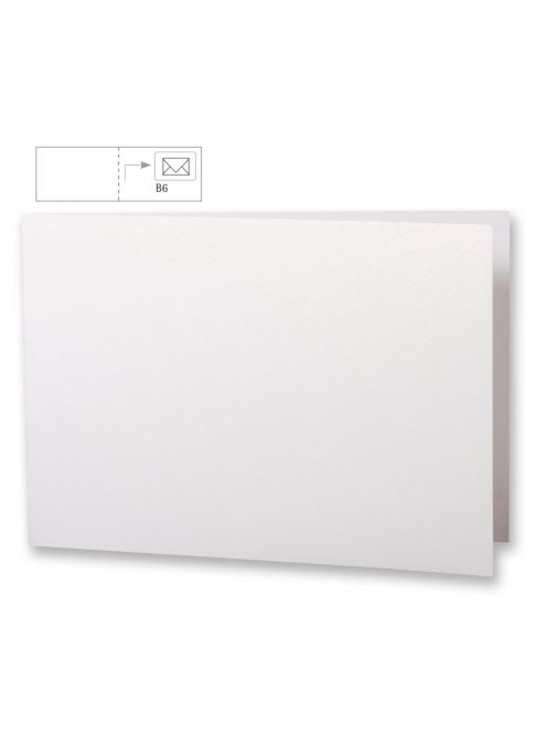 Üdvözlőkártya B6,metallic, fehér metallic, 336x116mm, 220g/m2