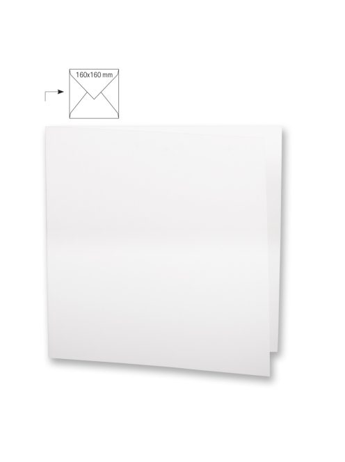 Üdvözlőkártya négyzet alakú,dupla,uni, fehér, 150x300mm, 220g/m2, 5 db/csomag
