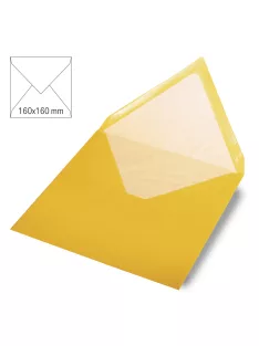 Boríték négyzet alakú, uni, napsárga, 160x160mm, 90g/m2