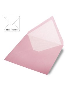   Boríték négyzet alakú, uni, rózsaszín, 160x160mm, 90g/m2