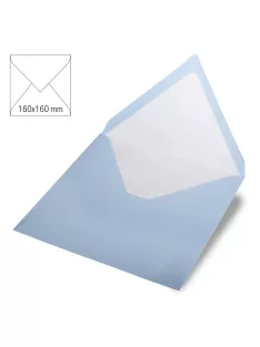 Boríték négyzet alakú, uni, babakék, 160x160mm, 90g/m2