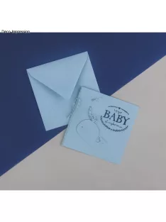 Boríték négyzet alakú, uni, babakék, 160x160mm, 90g/m2