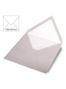   Boríték négyzet alakú, uni, szürkésbarna, 160x160mm, 90g/m2