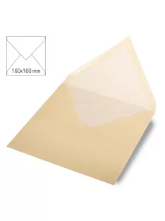   Boríték négyzet alakú, uni, bézsszínű, 160x160mm, 90g/m2, 5 db/csomag