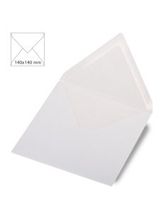   Boríték négyzet alakú, fehér metallic, 140x140mm, 120g/m2, 5 db/csomag