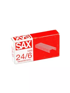 Tűzőkapocs, 24/6, cink, Sax