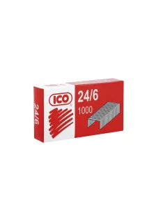 Tűzőkapocs 24/6, piros dobozos Ico