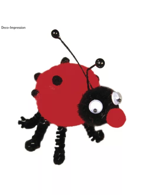 Barkácscsomag Pompon katica Dolly, 53-részes, katica ca. 3cm, 4 db