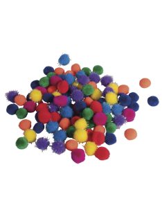 Pomponkeverék, 10mm, szivárvány, vegyes, 96 db