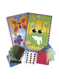 Mozaikmatrica: béka és pillangó, 12,5x20 cm, 2 lapos