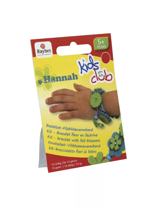 Barkácskészlet: karkötő filcvirágokból, Hannah, 15-darabos