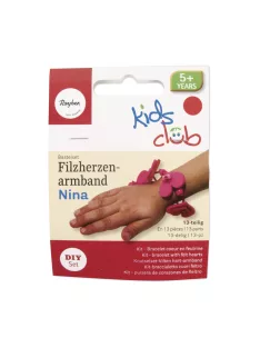   Barkácskészlet: karkötő filcvirágszívekből, Nina, 13-darabos