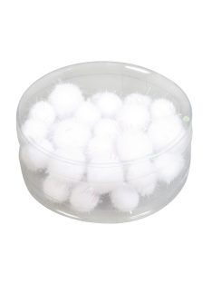 Pomponok átm. 1,5+2cm, irizáló, PVC-Box 36 db