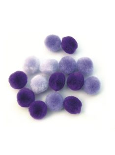 Pomponok, lila árnyalatok, 15 mm, 60 db