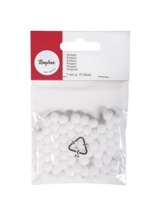Pomponok, fehér, 7 mm, csom.70 db