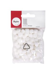 Pomponok, fehér, 10 mm, csom.65 db